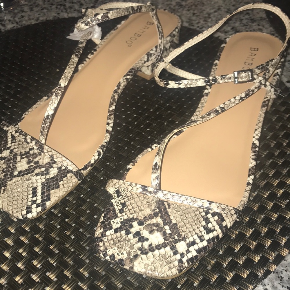Strappy Snakeskin Sandals